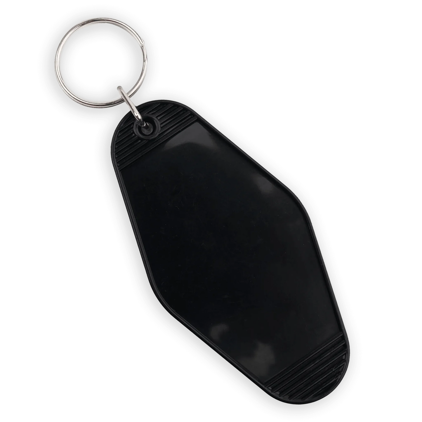 Master Maker Crafts - Retro Motel Keychain with Silver Ring - Black (4 per Set)