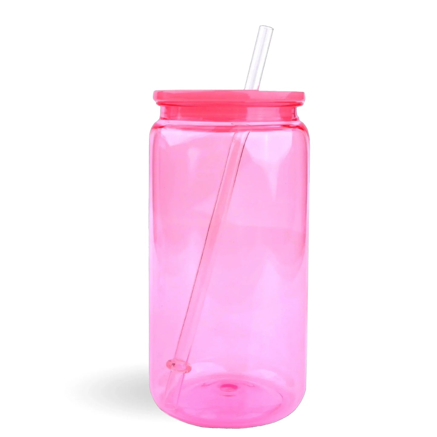 Master Maker Crafts - 16 oz Plastic Can Transparent - Bright Pink