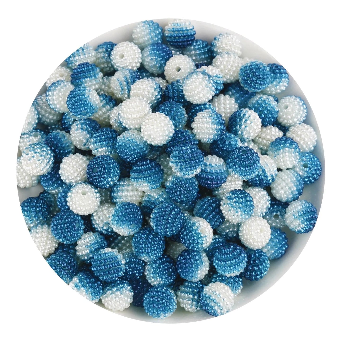 Bumpy Beads - Blue & White 2 Tone (215 per Bag - 10mm)