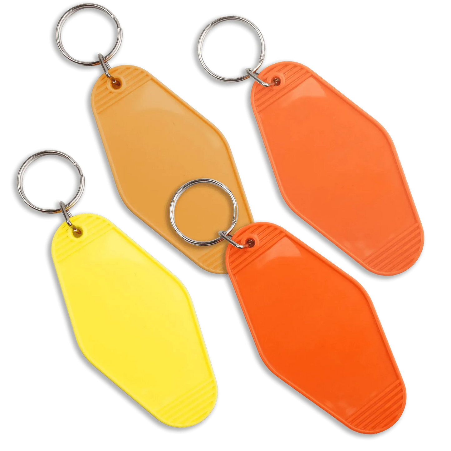 Master Maker Crafts - Retro Motel Keychain with Silver Ring - Yellow (4 per Set)