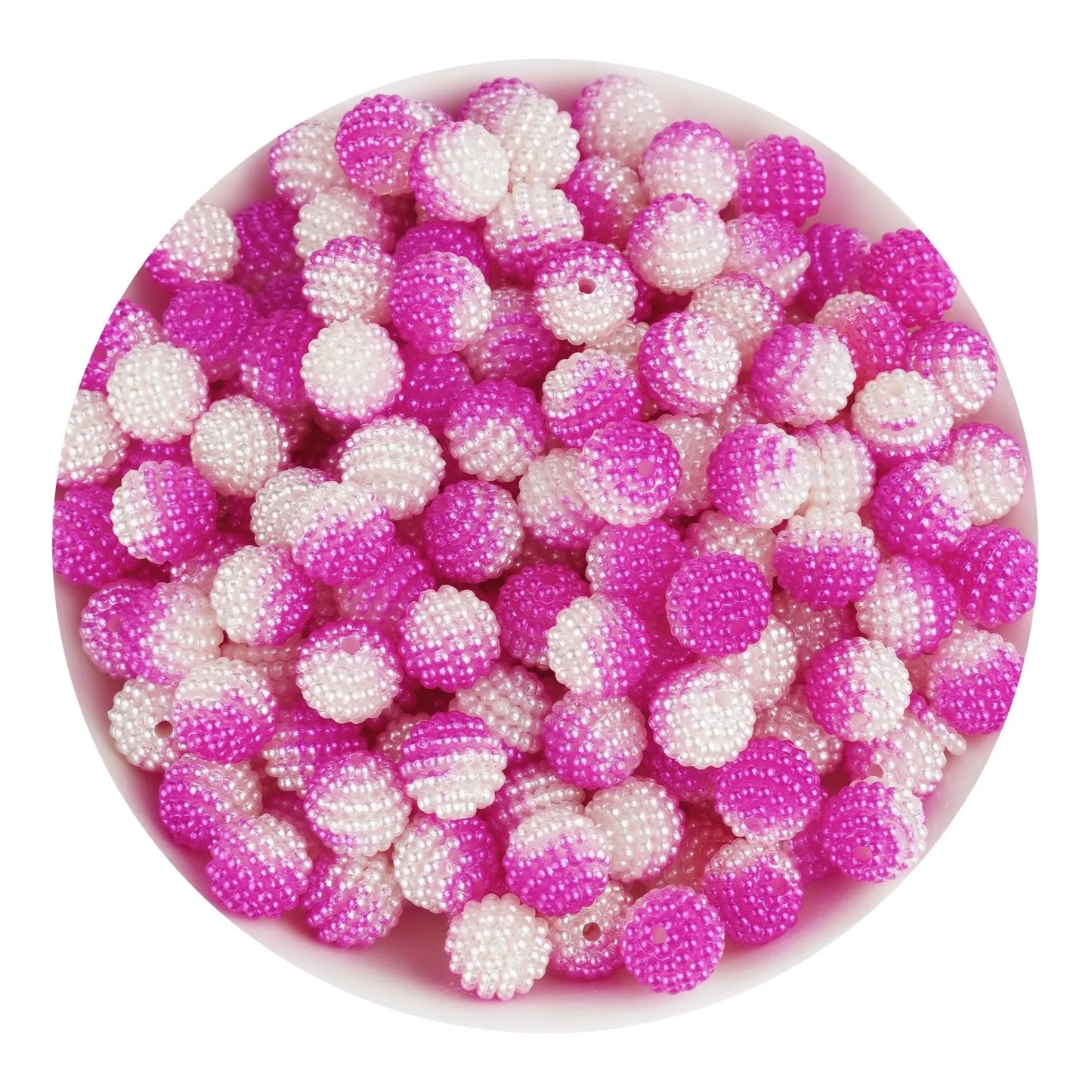 Bumpy Beads - Pink & White 2 Tone (215 per Bag - 10mm)