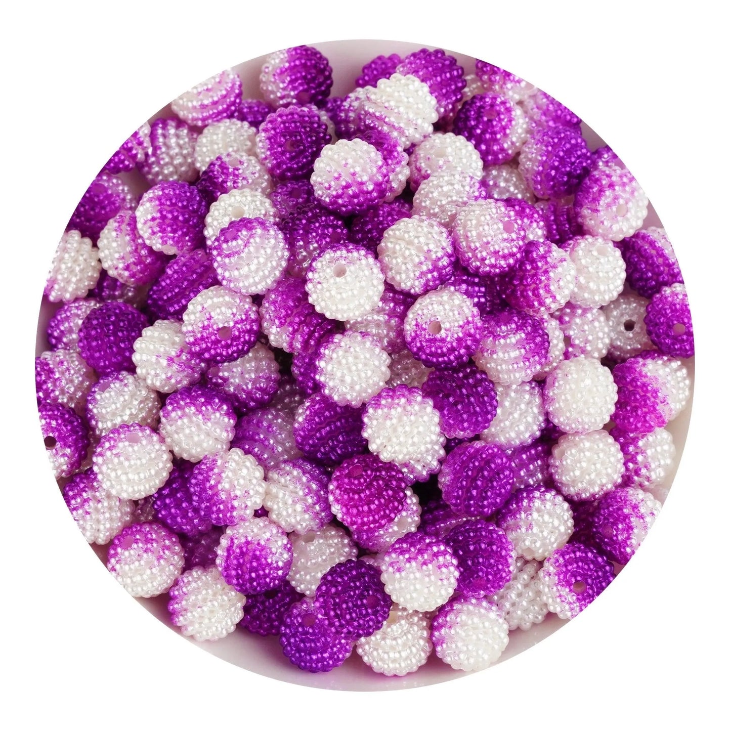 Bumpy Beads - Purple & White 2 Tone (215 per Bag - 10mm)