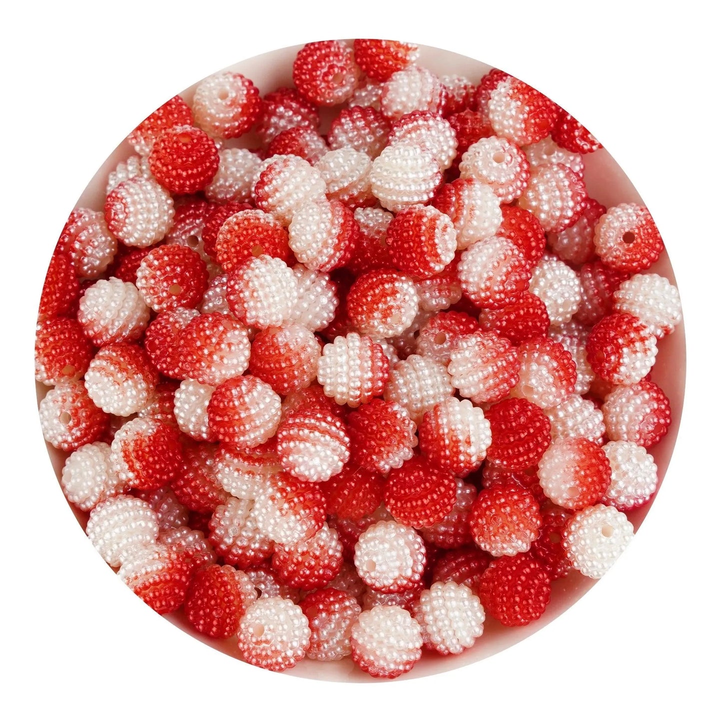 Bumpy Beads - Red & White 2 Tone (215 per Bag - 10mm)