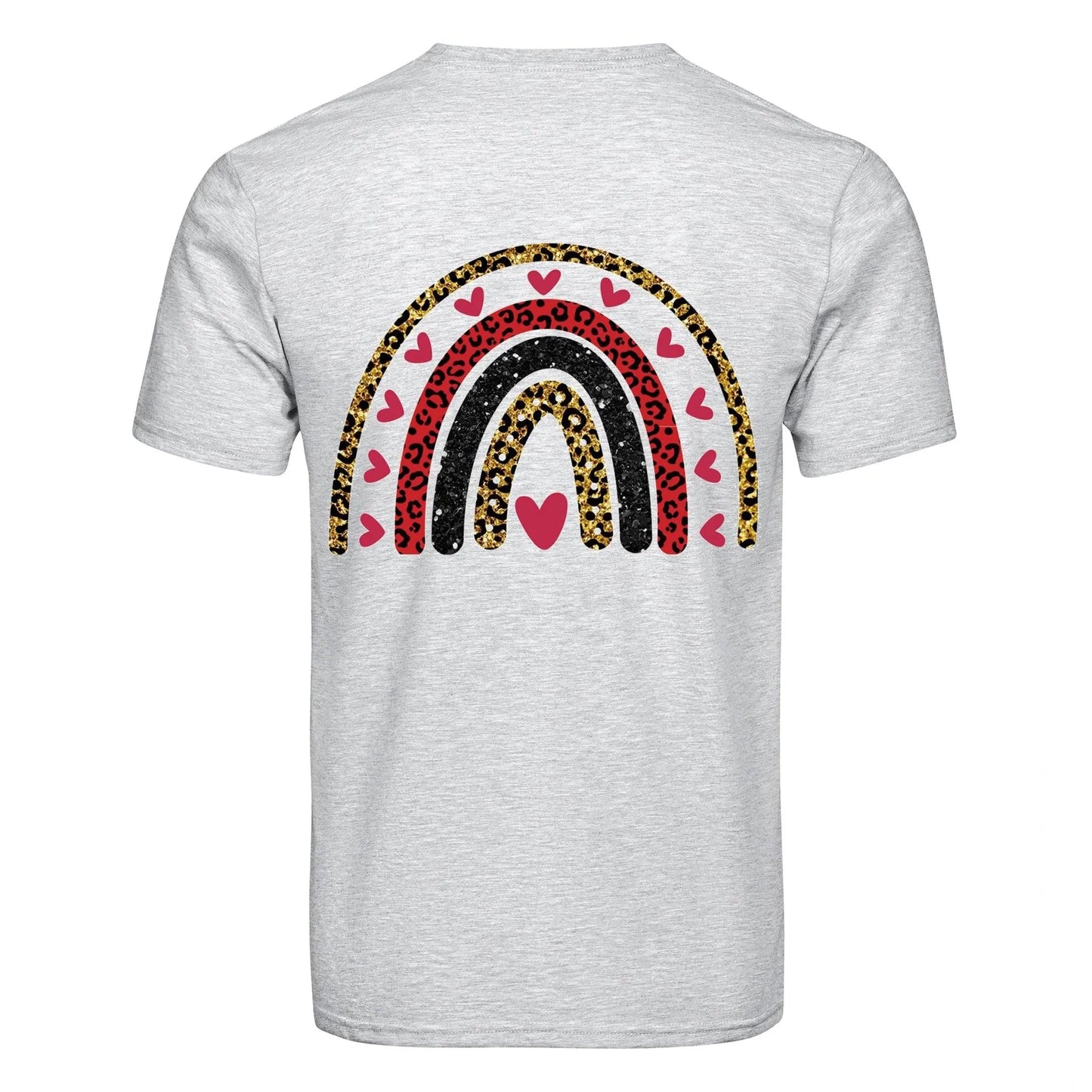 Master Maker Crafts - DTF Heat Transfer Only - Cheeta Rainbow & Hearts 10" (Shirt/Tote NOT Included)