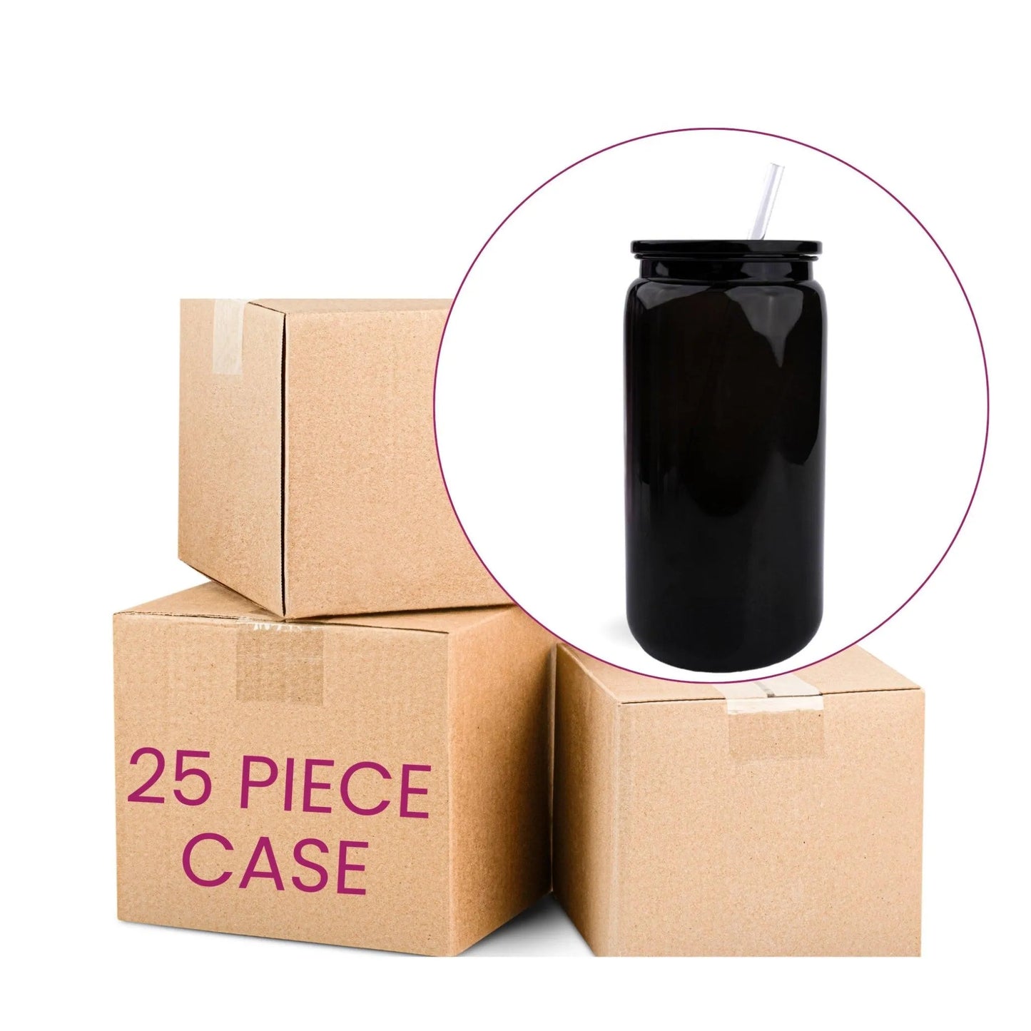 Master Maker Crafts - 16 oz Glass Can Single Wall - Black
