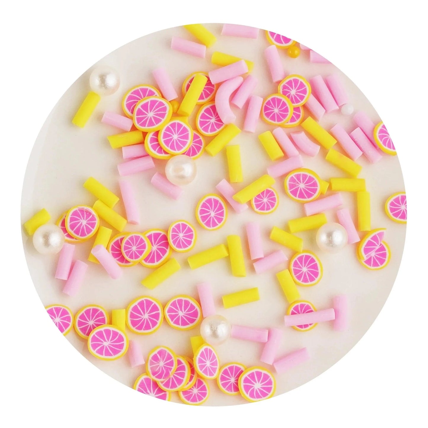 Poly Clay Slices - Grapefruit & Pearl Sprinkles (2 oz Bag)