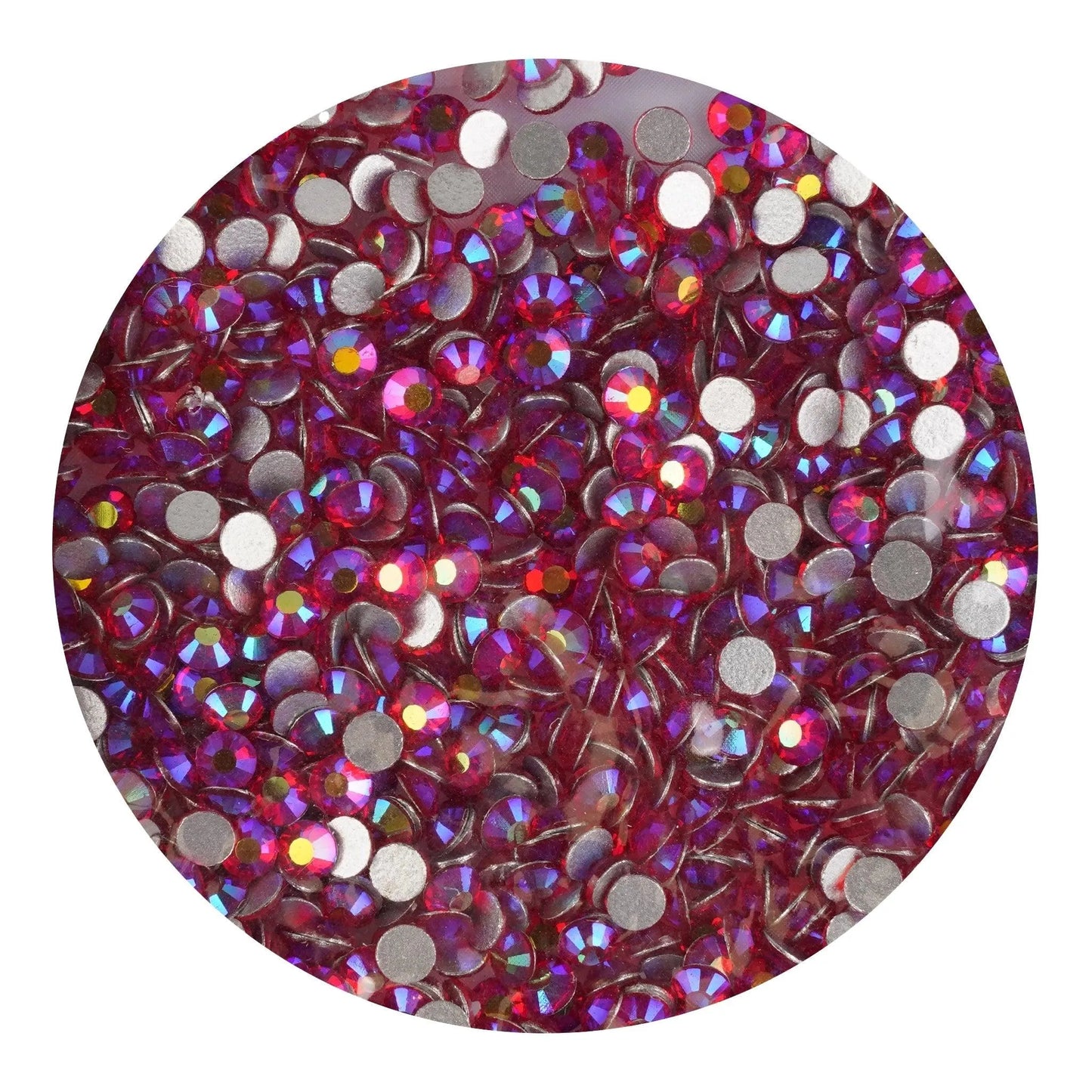 Rhinestone AB Iridescent - Ruby Red (1400 Non Hot Fix Stones - SS10)