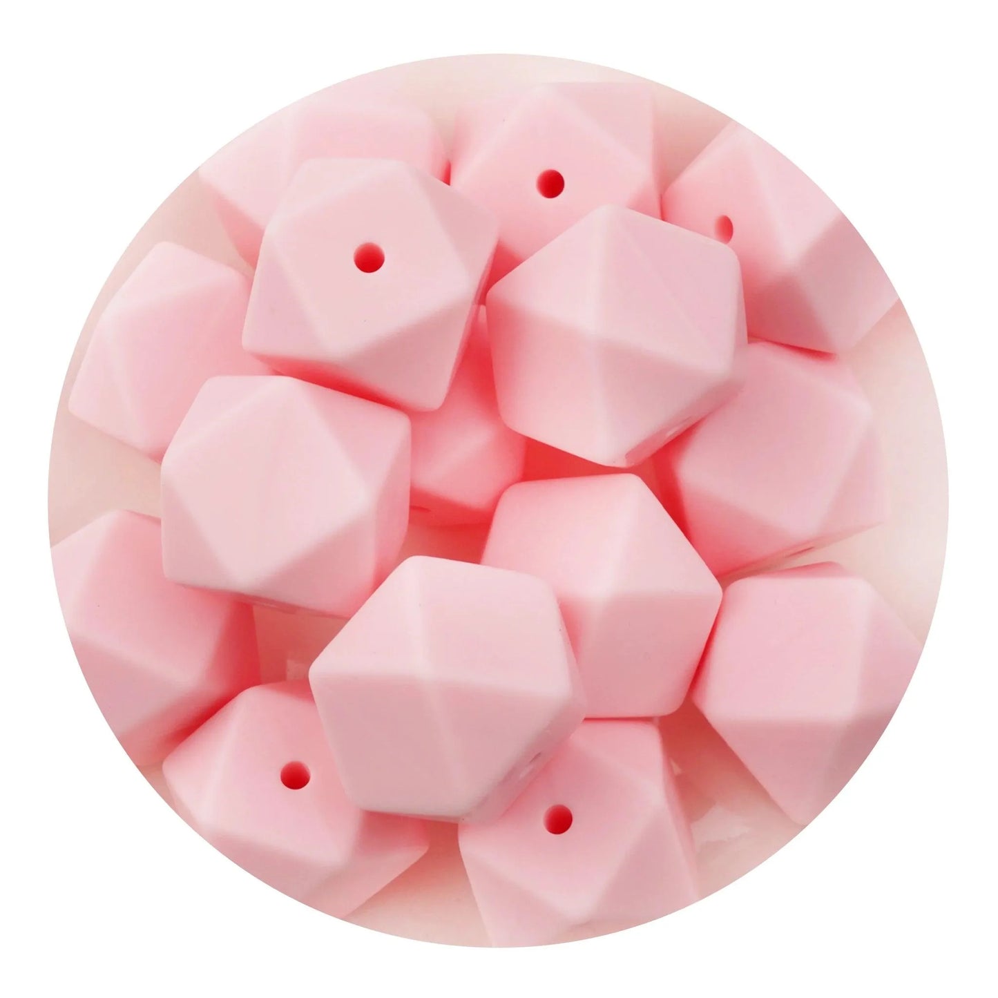 Master Maker Crafts - Silicone Bead Hexagon - Candy Pink (5 Beads - 14mm)
