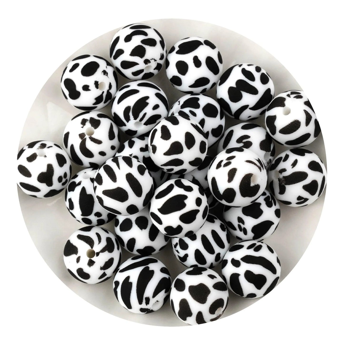 Master Maker Crafts - Silicone Bead Round - Cow (5 Beads - 15mm)
