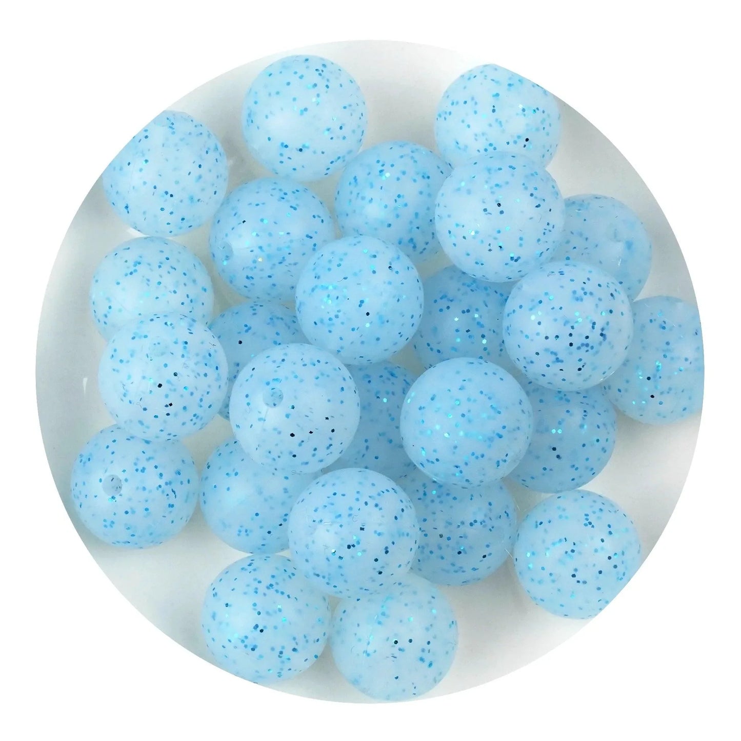 Master Maker Crafts - Silicone Bead Round - Glitter Blue (5 Beads - 15mm)