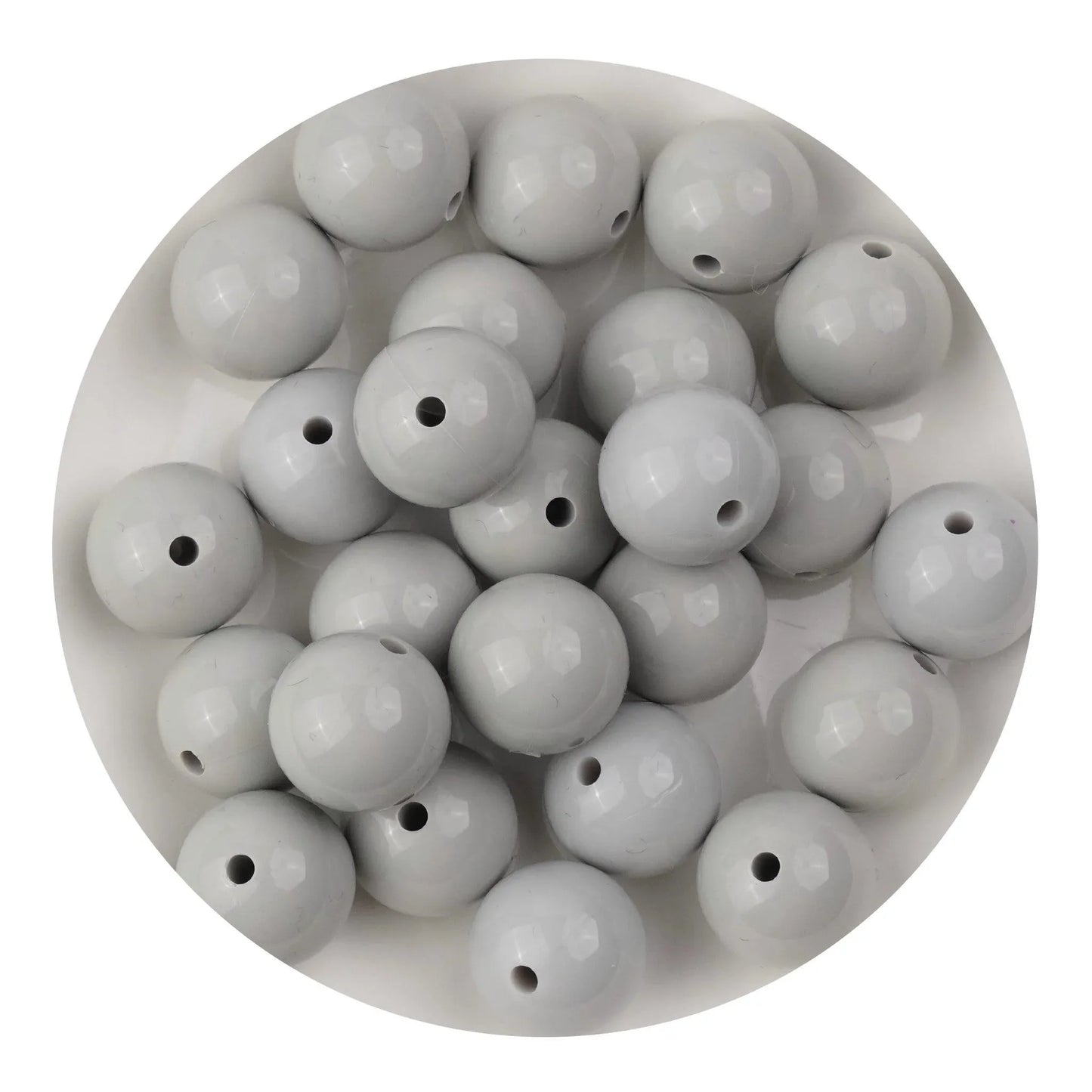 Master Maker Crafts - Silicone Bead Round - Liquid Light Gray (5 Beads - 15mm)