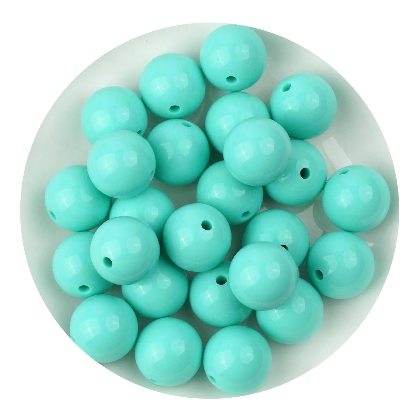 Master Maker Crafts - Silicone Bead Round - Liquid Mint (5 Beads - 15mm)