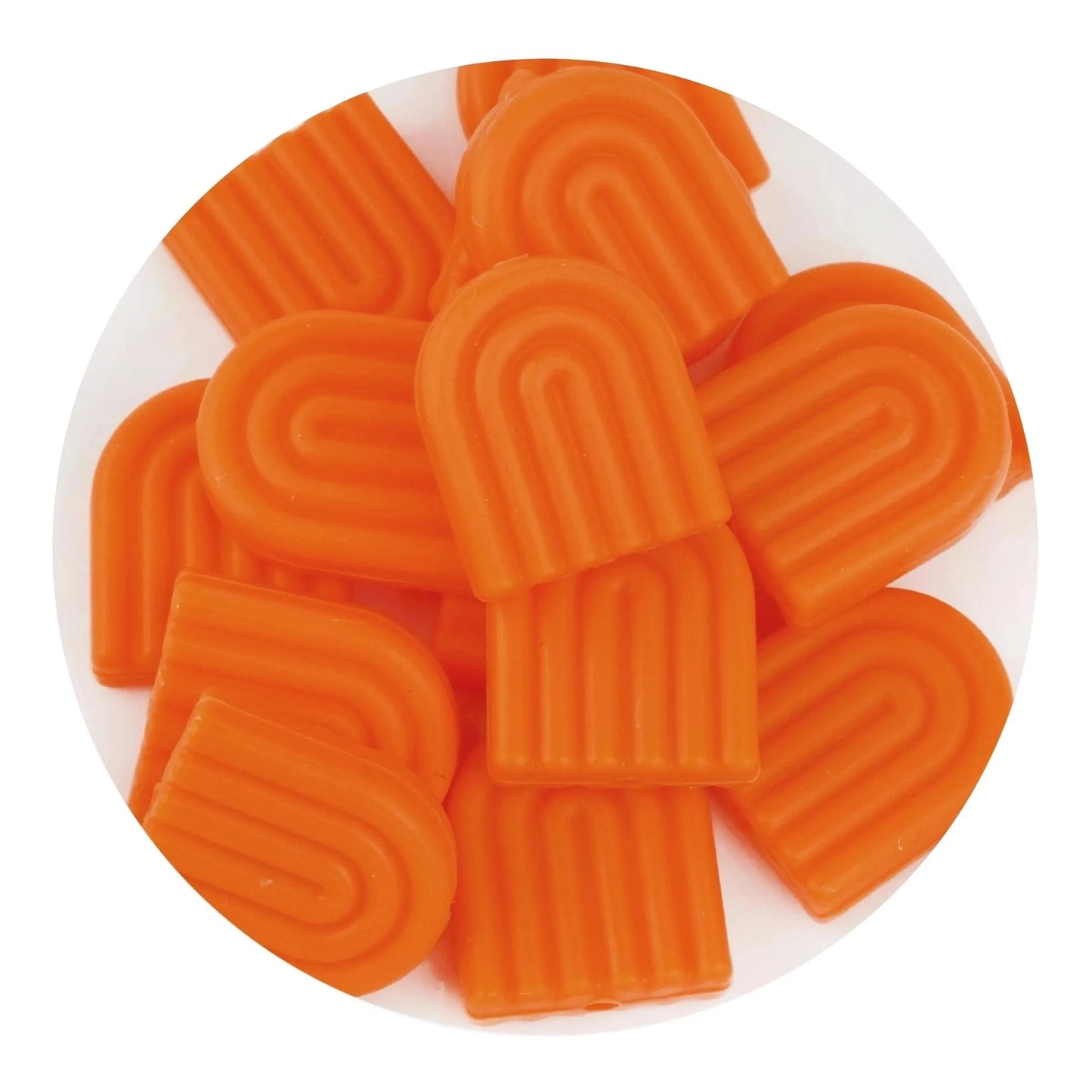 Master Maker Crafts - Silicone Focal Bead Arch - Orange (5 Beads)