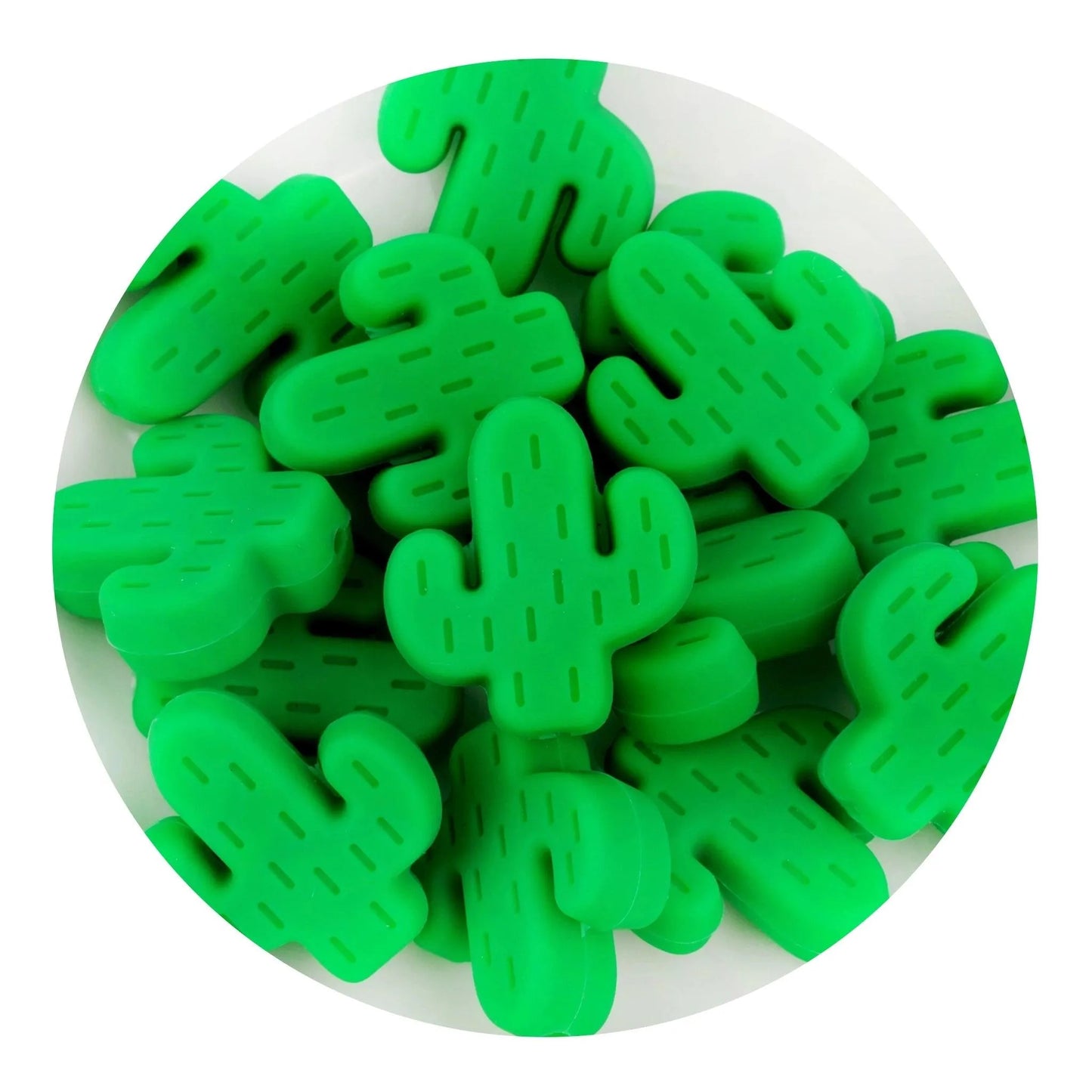 Silicone Focal Bead Cactus - Green (5 Beads)