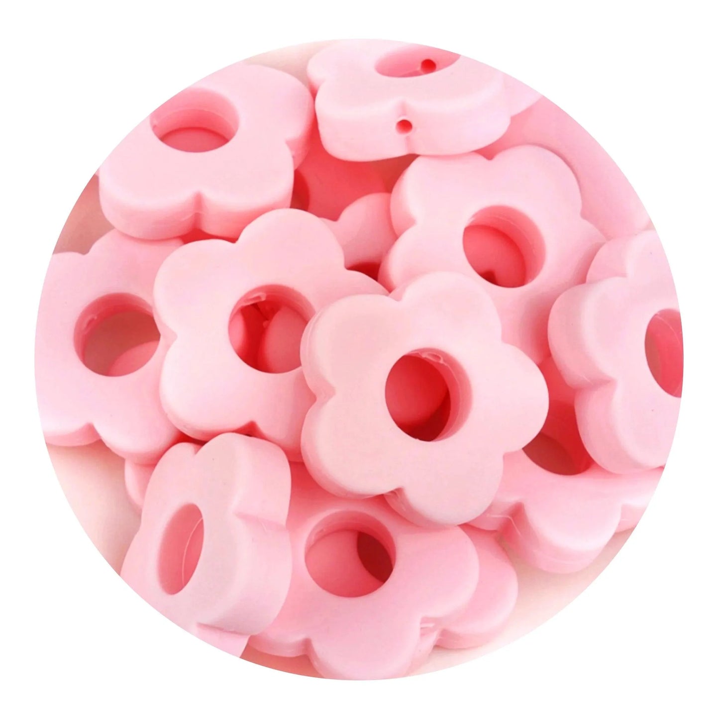 Master Maker Crafts - Silicone Focal Bead Flower - Candy Pink (5 Beads)