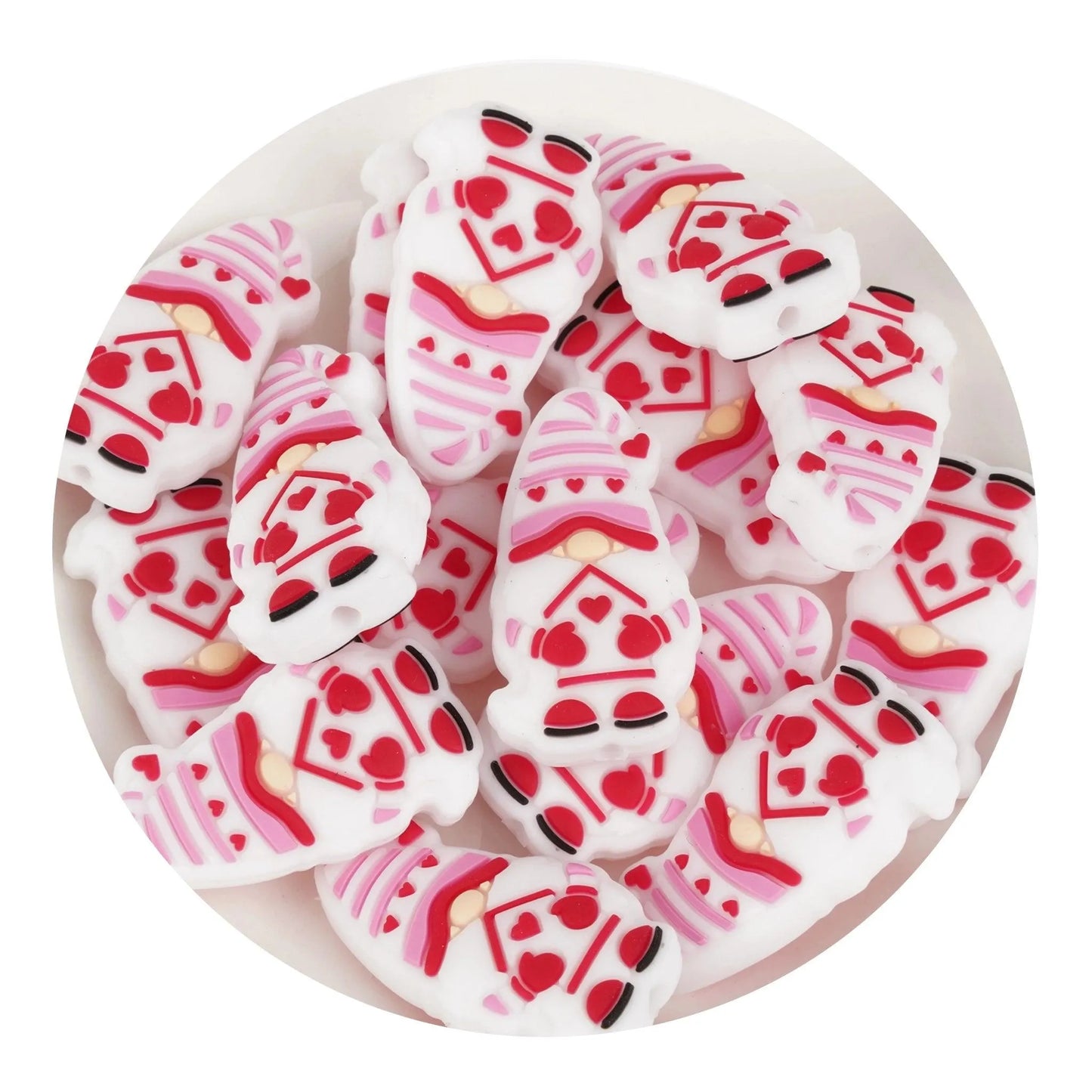 Master Maker Crafts - Silicone Focal Bead Heart Gnome (5 Beads)