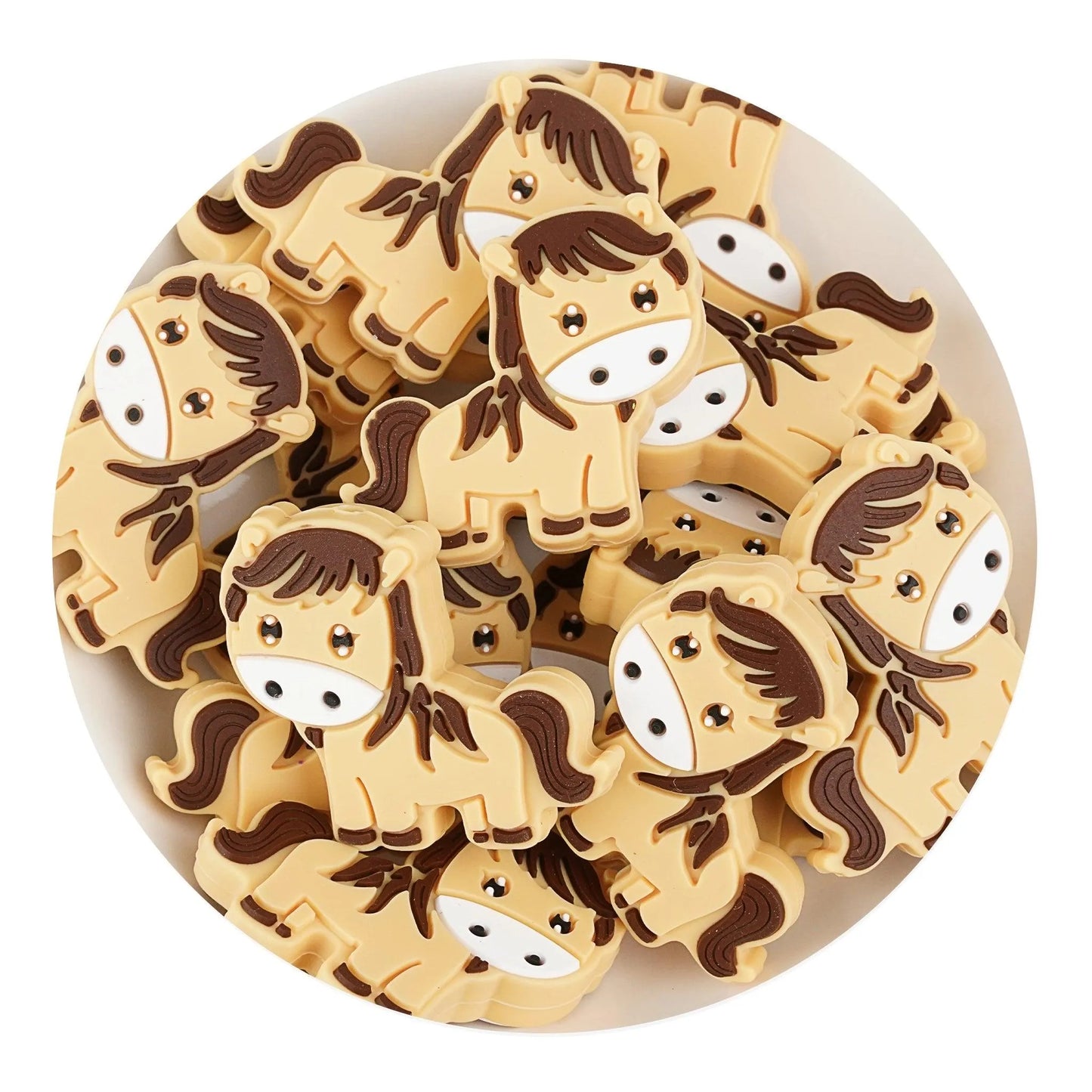 Master Maker Crafts - Silicone Focal Bead Horse - Brown (5 Beads)