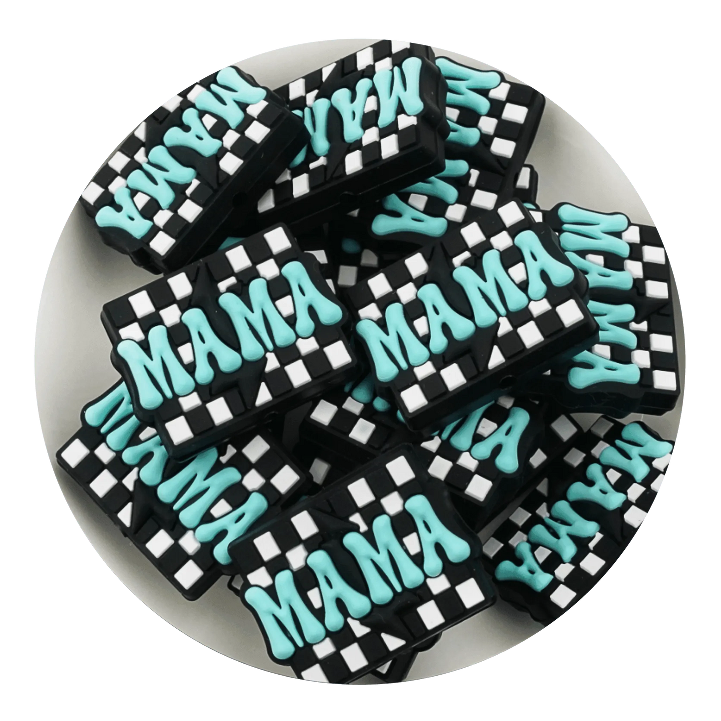 Silicone Focal Bead - Mama Rectangle (5 Beads)