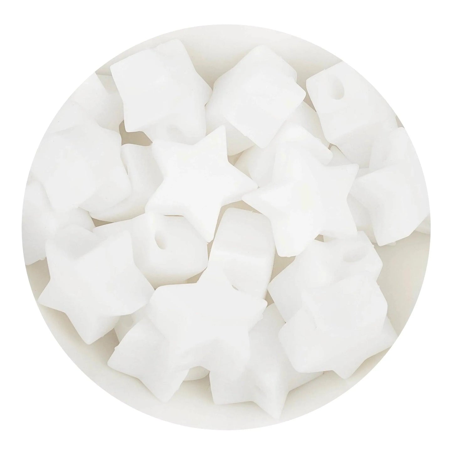 Master Maker Crafts - Silicone Focal Bead Star - White (5 Beads)