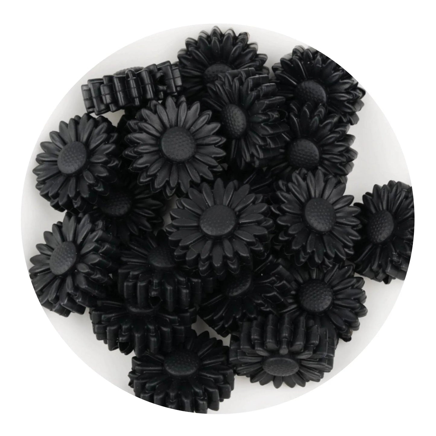 Master Maker Crafts - Silicone Focal Bead Sunflower - Black (5 Beads)