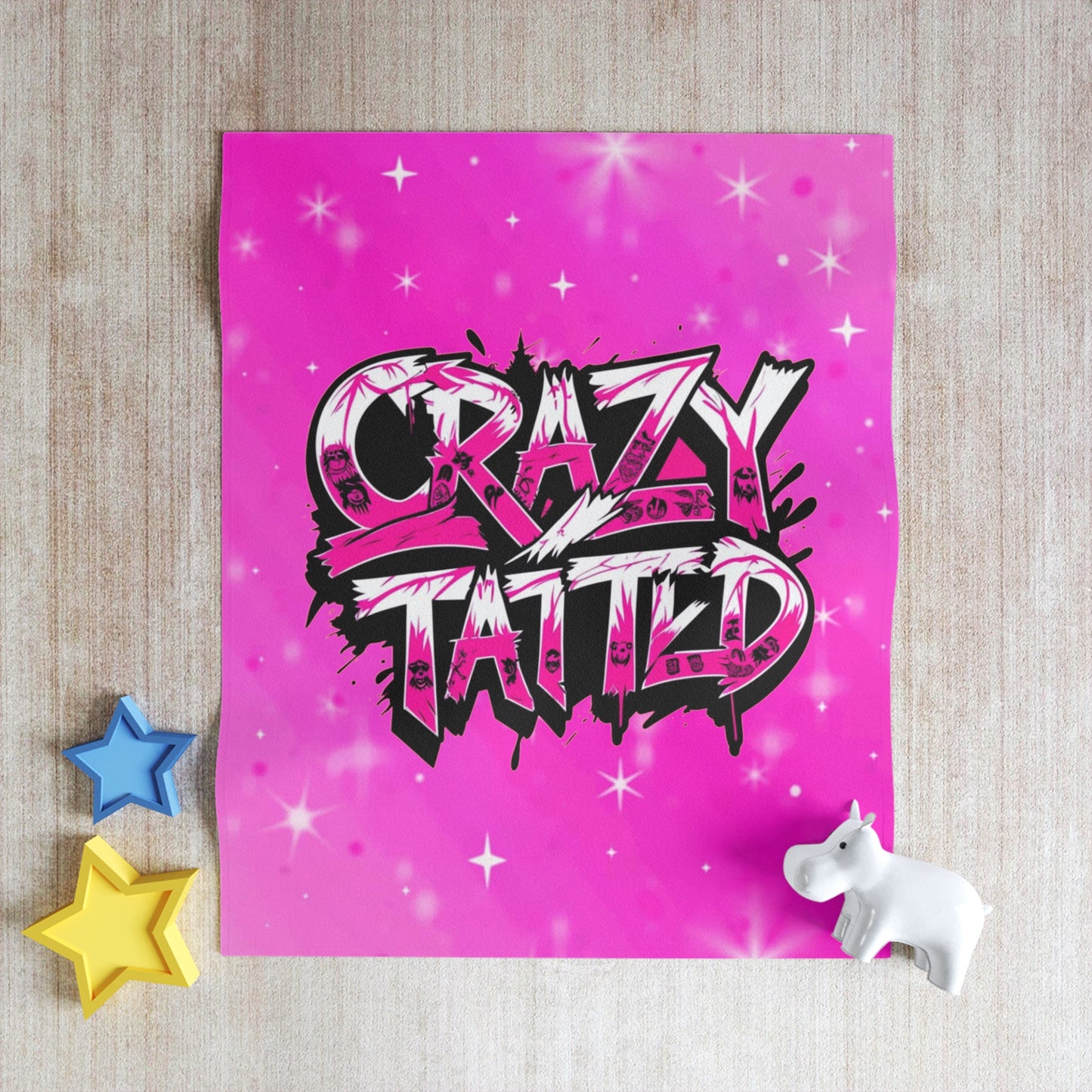 Crazy Tatted Throw Blanket