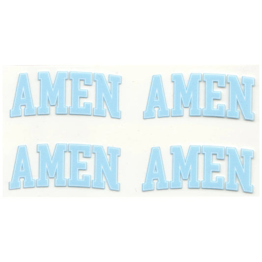 Master Maker Crafts -  UV DTF Decal - Amen Blue 4 Set 2" (Keychain NOT Inclued)