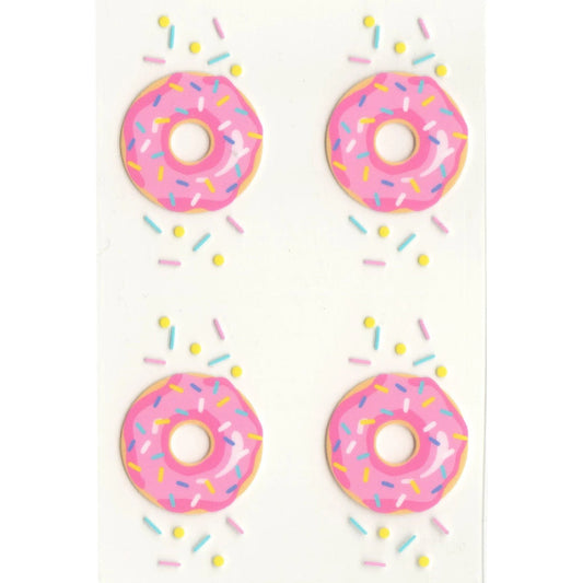 Master Maker Crafts -  UV DTF Decal - Sprinkled Donut 4 Set 2" (Keychain NOT Inclued)