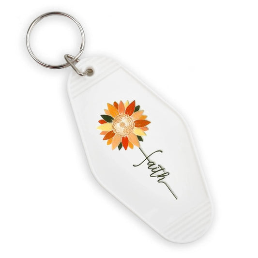 Master Maker Crafts -  UV DTF Decal - Faith Flower 4 Set 2" (Keychain NOT Inclued)