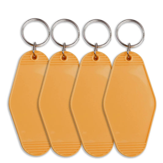 Master Maker Crafts -  Retro Motel Keychain with Silver Ring - Gold (4 per Set)