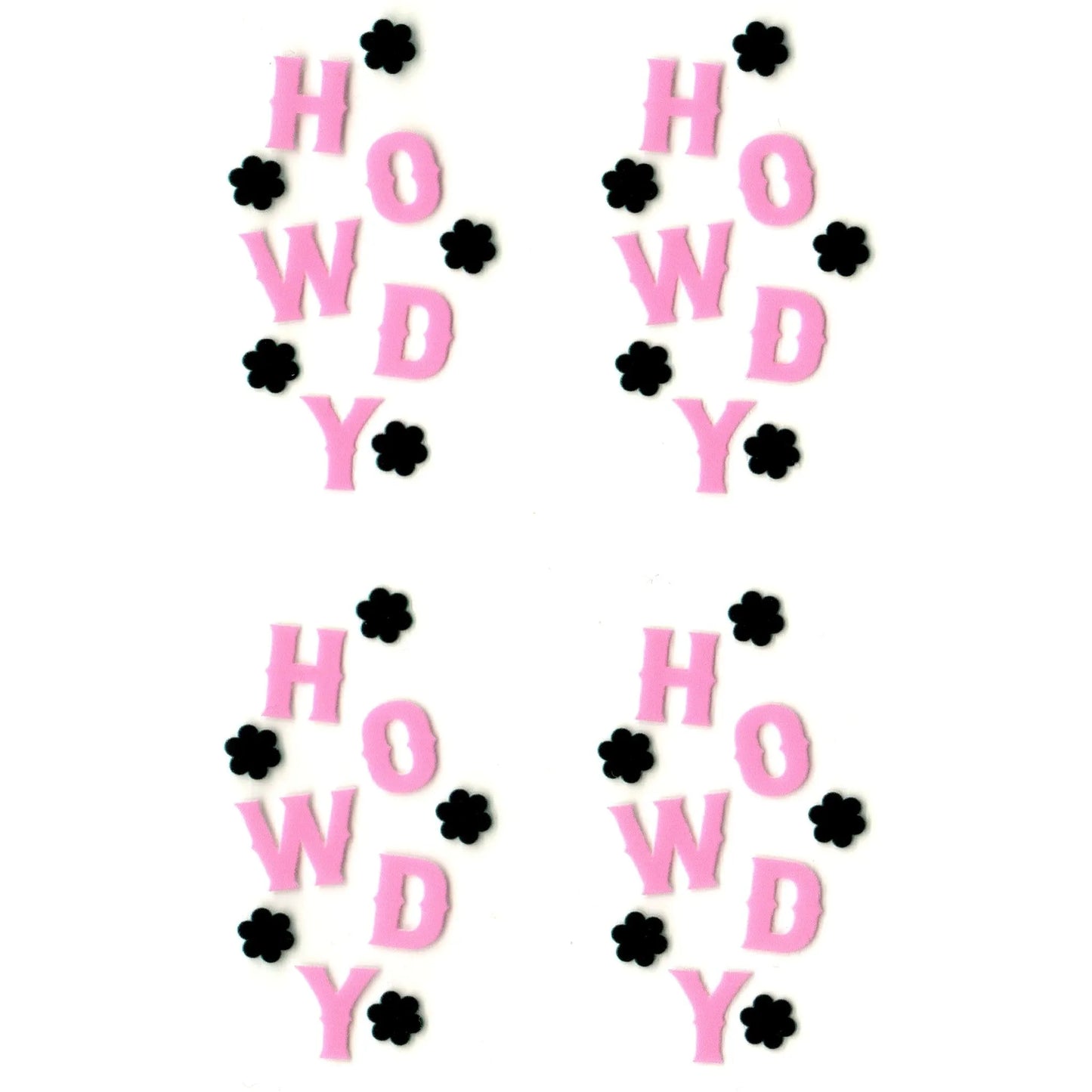 Master Maker Crafts -  UV DTF Decal - Howdy Pink 4 Set 2" (Keychain NOT Inclued)