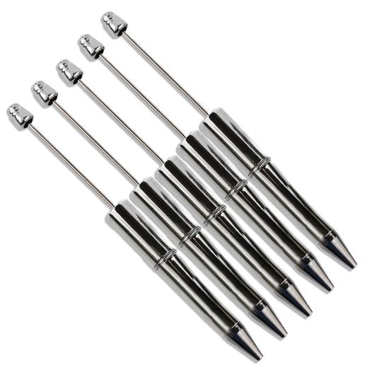 Master Maker Crafts -  Pen Beadable - Metallic Silver (5 Pens)