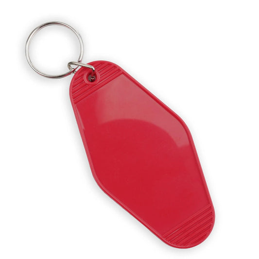 Master Maker Crafts -  Retro Motel Keychain with Silver Ring - Cherry Red (4 per Set)