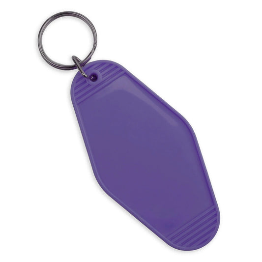Master Maker Crafts -  Retro Motel Keychain with Silver Ring - Purple (4 per Set)
