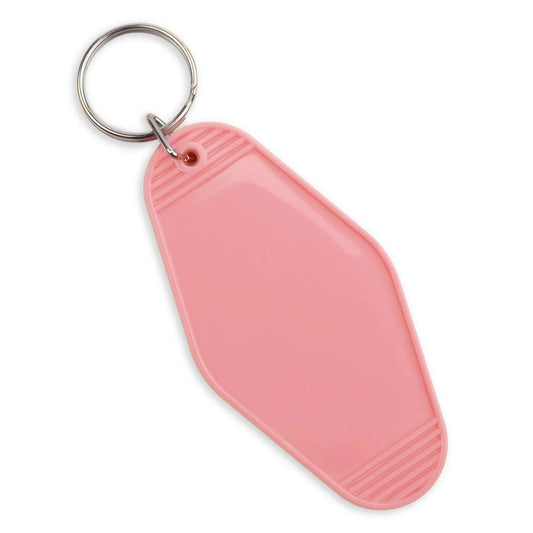 Master Maker Crafts -  Retro Motel Keychain with Silver Ring - Coral Pink (4 per Set)