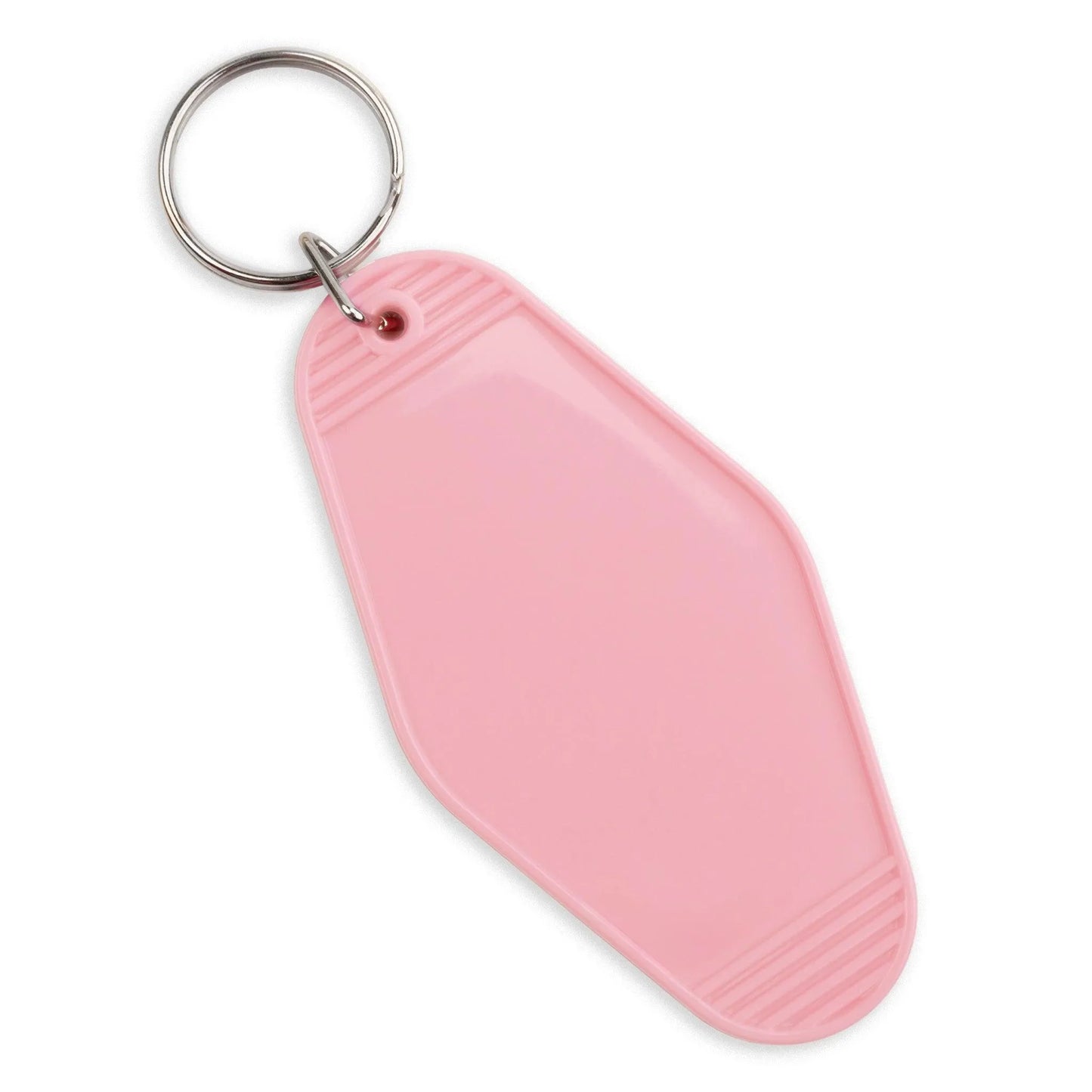 Master Maker Crafts -  Retro Motel Keychain with Silver Ring - Light Pink (4 per Set)