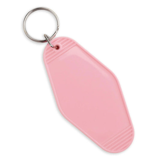 Master Maker Crafts -  Retro Motel Keychain with Silver Ring - Light Pink (4 per Set)