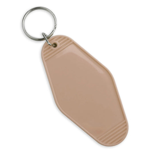 Master Maker Crafts -  Retro Motel Keychain with Silver Ring - Oatmeal (4 per Set)