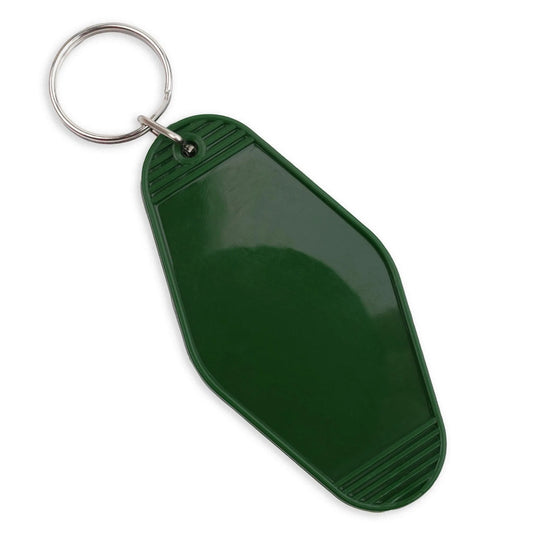 Master Maker Crafts -  Retro Motel Keychain with Silver Ring - Army Green (4 per Set)