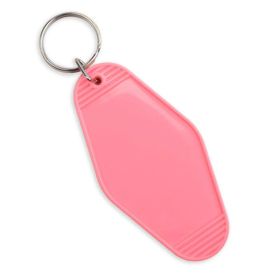 Master Maker Crafts -  Retro Motel Keychain with Silver Ring - Pretty Pink (4 per Set)