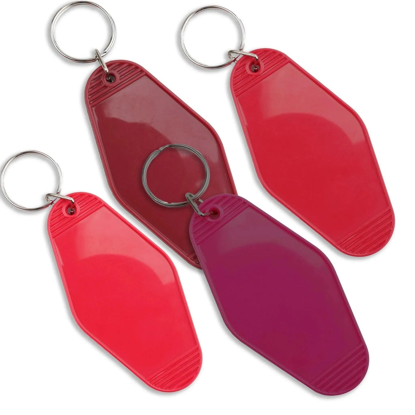 Master Maker Crafts -  Retro Motel Keychain with Silver Ring - Wine Red (4 per Set)