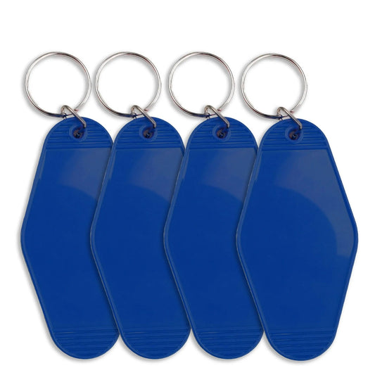 Master Maker Crafts -  Retro Motel Keychain with Silver Ring - Royal Blue (4 per Set)