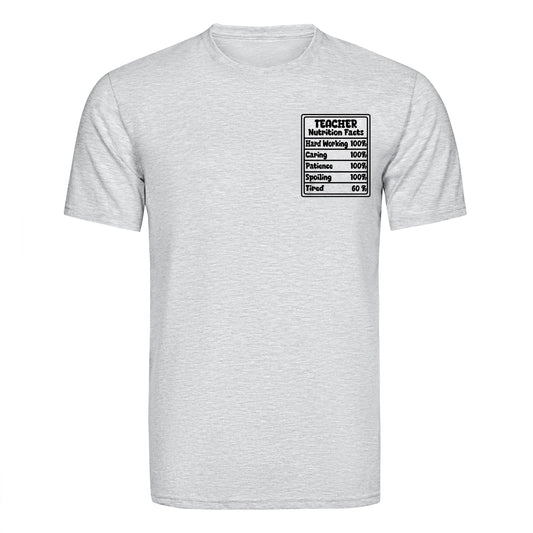 Master Maker Crafts -  DTF Heat Transfer Only - Teacher Nutrition Facts 4" (Shirt NOT Included)