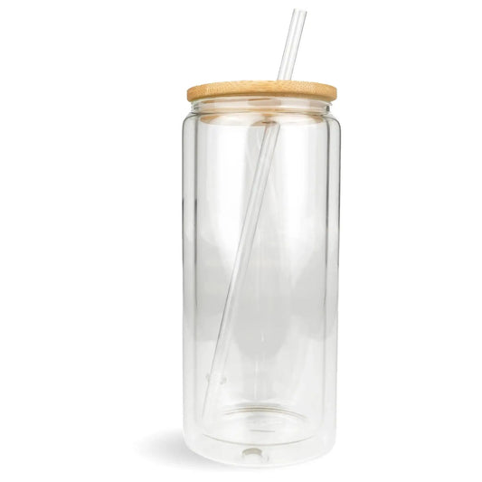 Master Maker Crafts -  15 oz Glass Double Wall Can - Clear