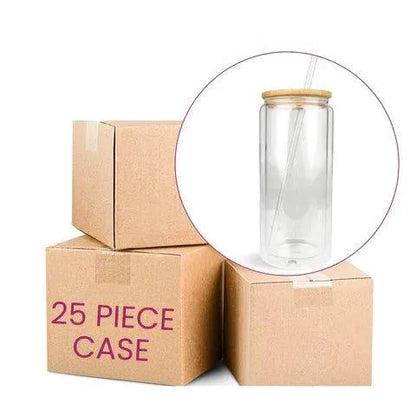 Master Maker Crafts -  15 oz Glass Double Wall Can - Clear