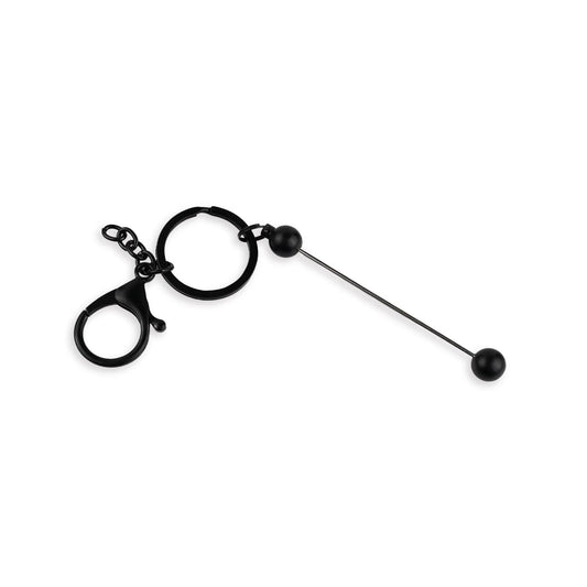 Master Maker Crafts -  Keychain Beadable with Lobster Claw - Black Matte
