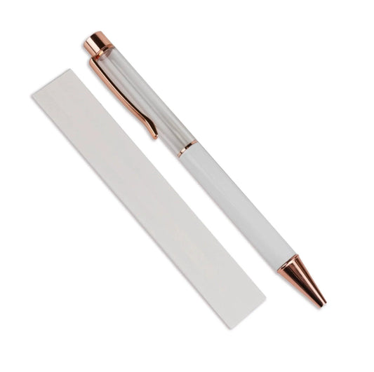 Master Maker Crafts -  Pen Snow Globe Sublimation Blank - White & Rose Gold
