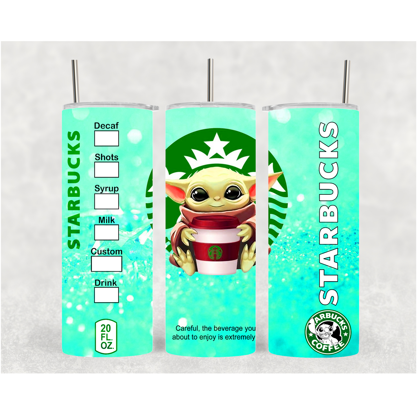 20oz Alien Teal Coffee