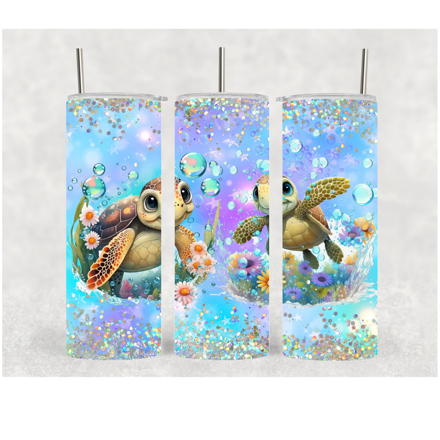 20oz Baby Turtle Glitter