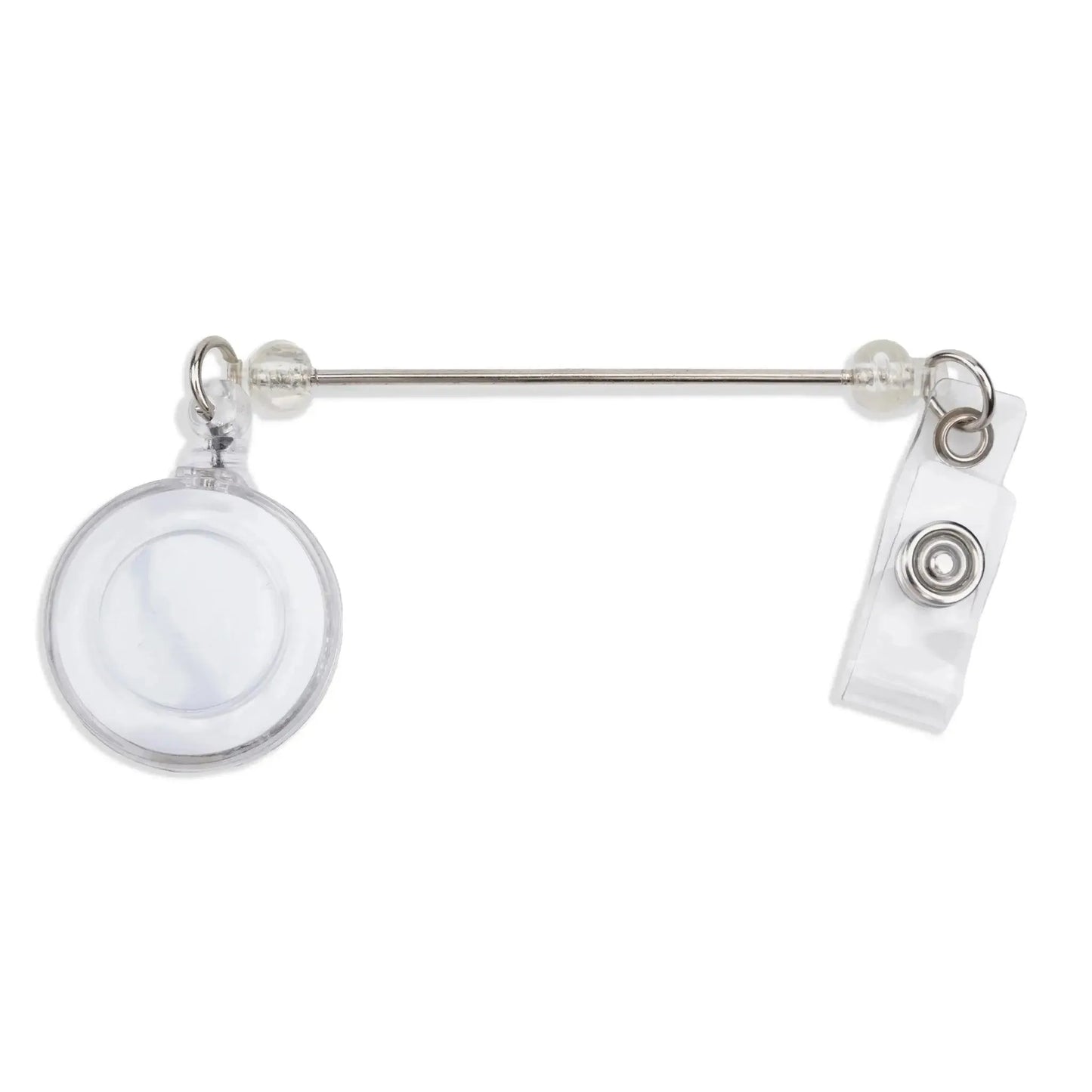 Master Maker Crafts -  Barbell Bead Holder Badge Reel - Clear