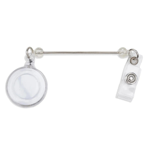 Master Maker Crafts -  Barbell Bead Holder Badge Reel - Clear